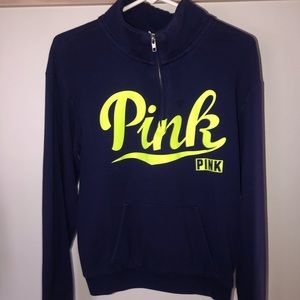Pink quarter zip sweatshirt (pet/smoke free home)